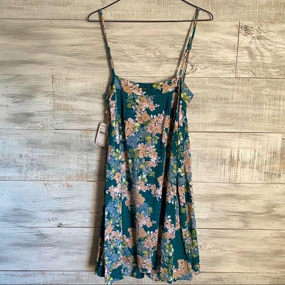 O’Neill Floral Green Button Front Dress. NWT - Picture 4 of 16